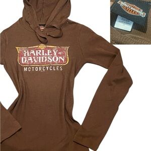 Harley-Davidson Women's Brown Hoodie with Logo